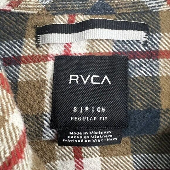 RVCA Mens Brown Flannel Button Up Shirt That’ll Work Long Sleeve Size Small - Picture 4 of 11